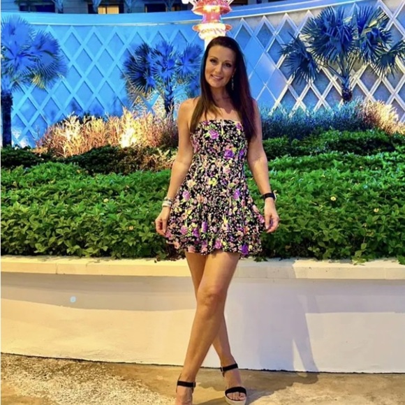 AFRM Brandis Mini Dress Strapless Corset In Floral Print Size M - Picture 2 of 10